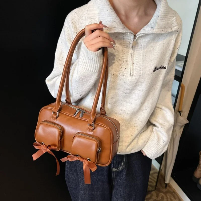 حقيبة كروس عصرية للنساء من الجلد الطبيعي حقيبة كتف فاخرة على الطراز الكلاسيكي