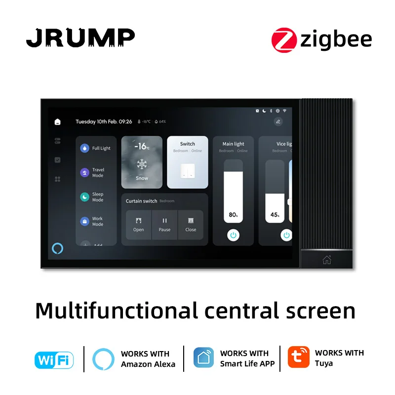 8-inch Tuya Smart Central Control Panel Featuring Alexa Voice Control WiFi Zigbee Multi-protocol Enabling Smart Home Automation