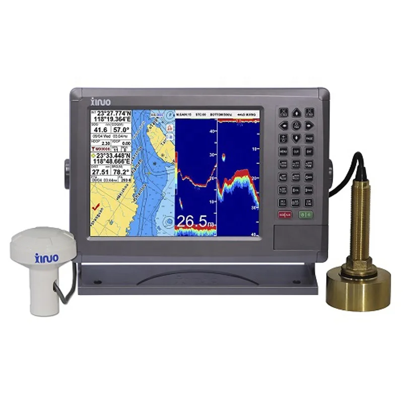 XF-1069GF 10.4 Inch Marine GPS GNSS Chart Plotter Combo With Fish Finder GNSS GPS Navigator Echo Sounder
