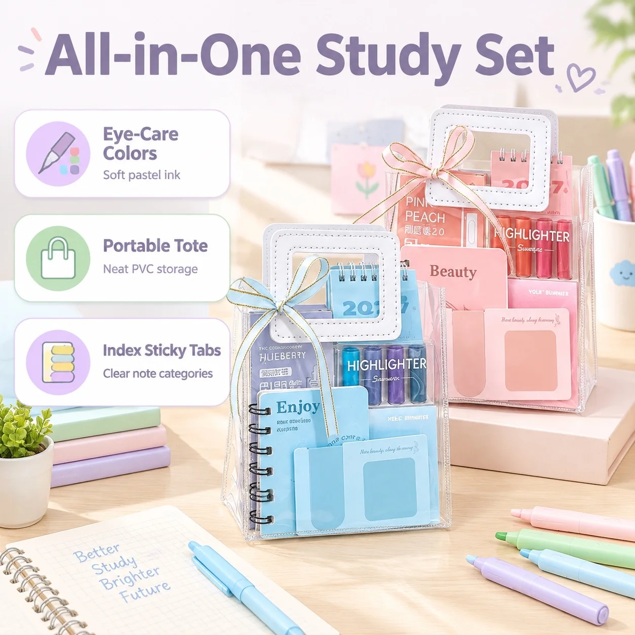 Morandi Stationery Set, Aesthetic Student School Supplies, Back To School Gift, Birthday & Party Favor Present for Teen Students
