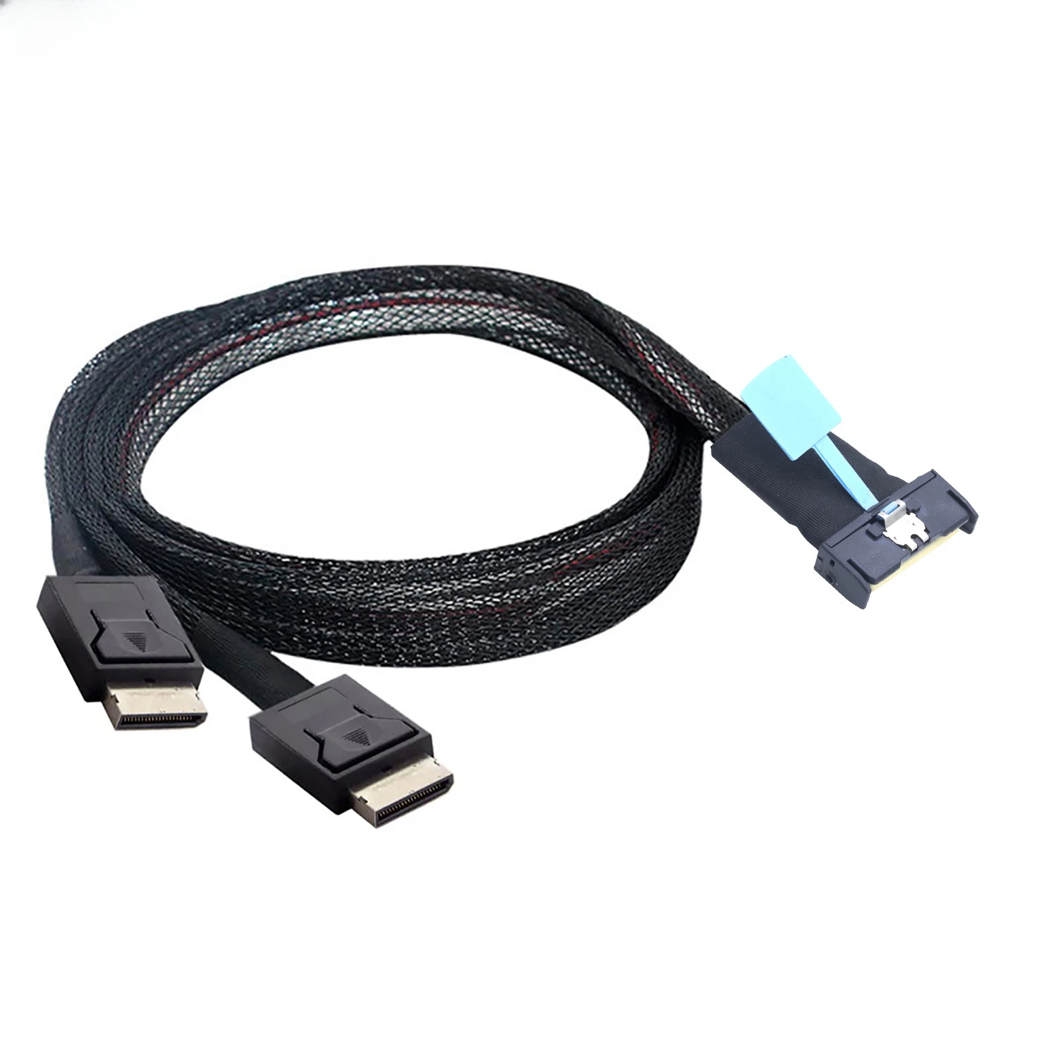 Gen5 MCIO 8X 8I 74P to Dual Oculink SFF-8611 4I Server High Speed Cable Adapter Extension Cable Data Transfer Line