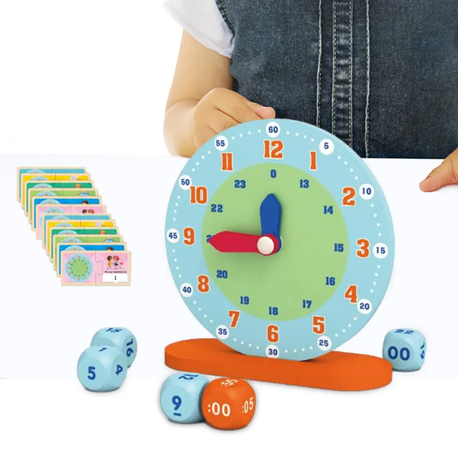 Montessori Wood Clock Time Teaching Materials for Kids Wood for Homeschool Supplies