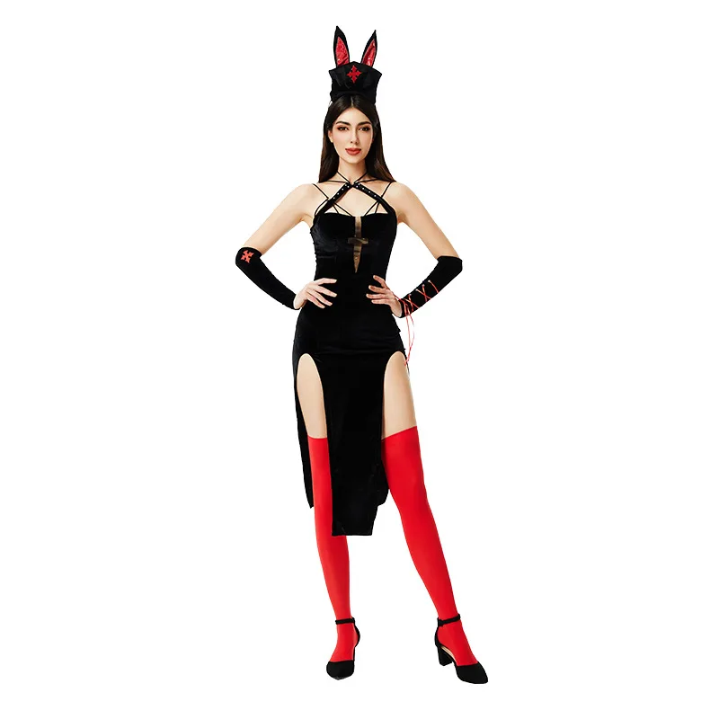 

Nun Cosplay Dress for Women Cross Rabbit Girl Sexy Uniform Temptation Halloween Easter