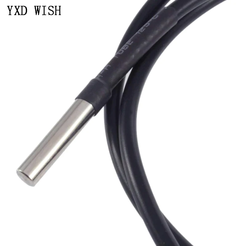 10 Stück DS18B20 Temperaturfühler Temperatursensor 1M 2M 3M 5M DS1820 Edelstahl Paket Wasserdicht 18B20 100cm/200cm/300cm – Detail 4