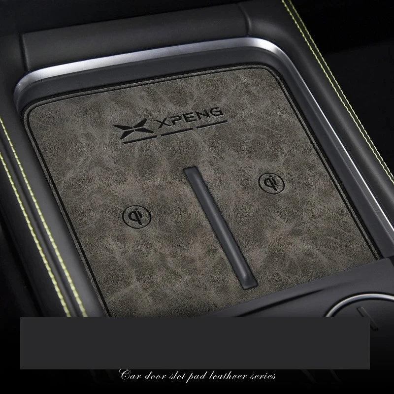 

For Xpeng P7i 2023 2024 Car Styling Non-Slip Mat Door Groove Pad PU Leather Gate Slot Cup Cushion Decoration Auto Accessories