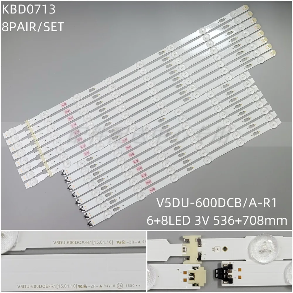 16PCS x LED Backlight Strip for UE60JU6475 UN60JU6390 UN60JU6500 UA60KU6000  V5DU-600DCA-R1 S_5U70_60_FL_L8_REV1.4_150514