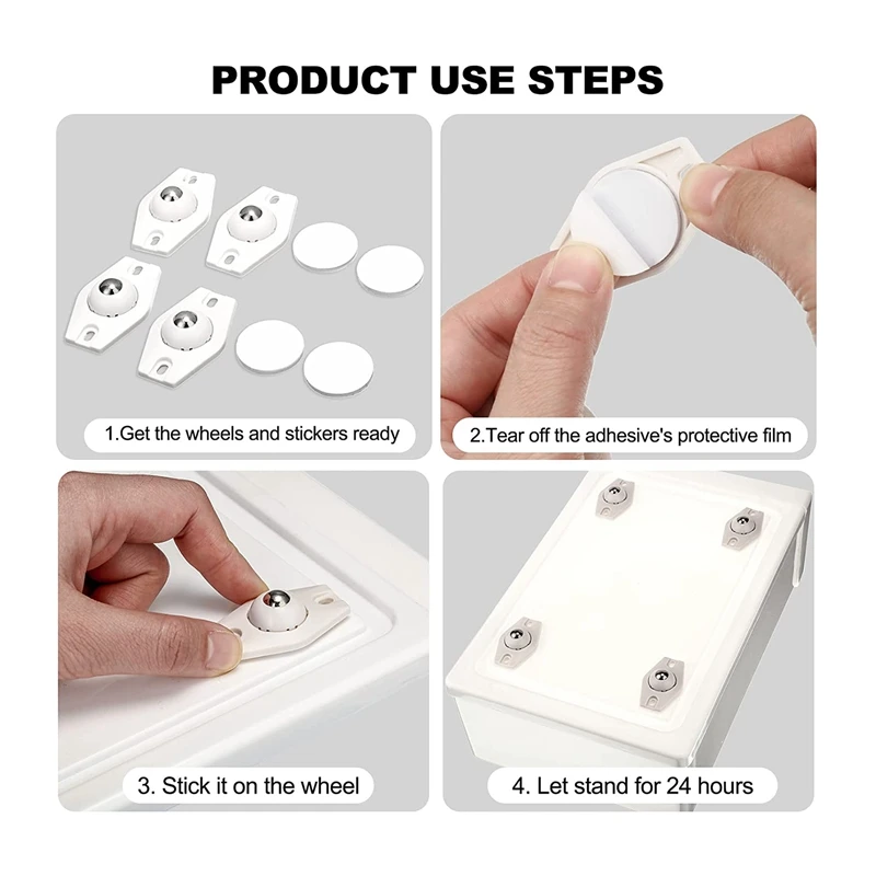 24 Stück selbst klebende Räder Mini feste Räder Nachlauf kästen Nachlauf kleine Nachlauf paste Rad klebrige Rolle