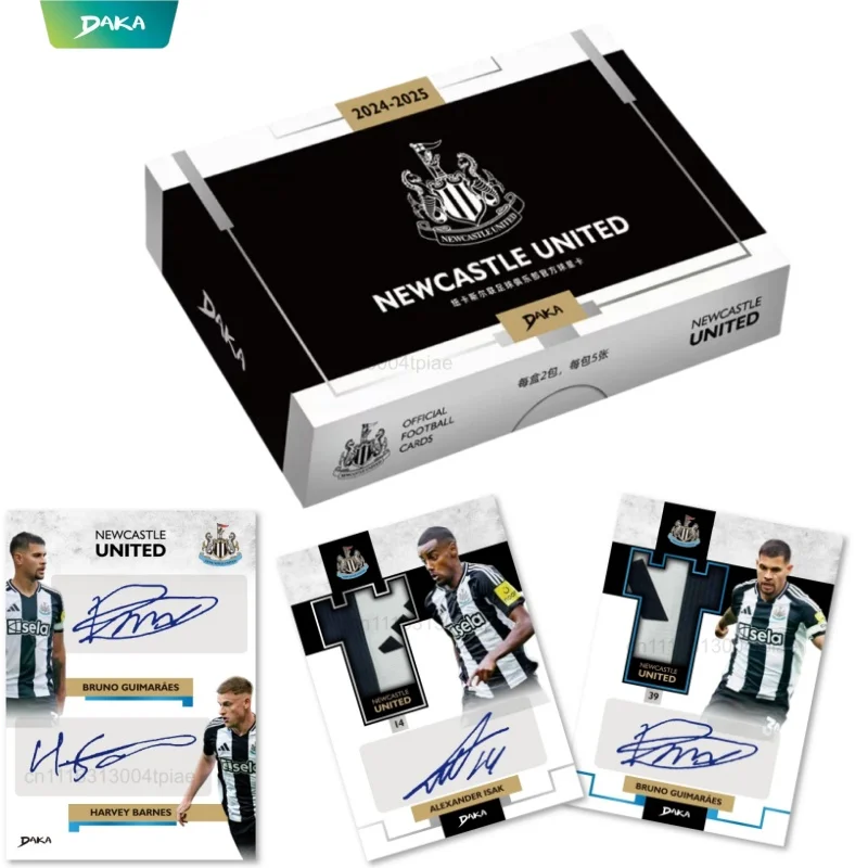 Carte de football officielle DAKA authentique Newcastle United, liste de contrôle, saison 2024-25, carte de collection limitée, boîte originale, cadeau