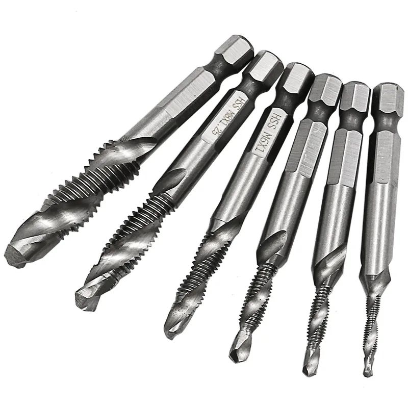Imagem -06 - Hss Titânio Chapeado Bocados de Broca Parafuso Rosca Masculina m3 m4 m5 m6 m8 M10 Métrica Torneira Broca Parafuso Encanta a Linha Composta da Máquina da Pata