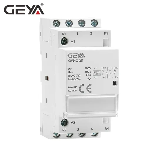 Imagen 2 del producto Contactor doméstico Modular automático de carril Din GEYA AC230V 4P 25A 4NO 2NO2NC 3NO1NC 50/60Hz