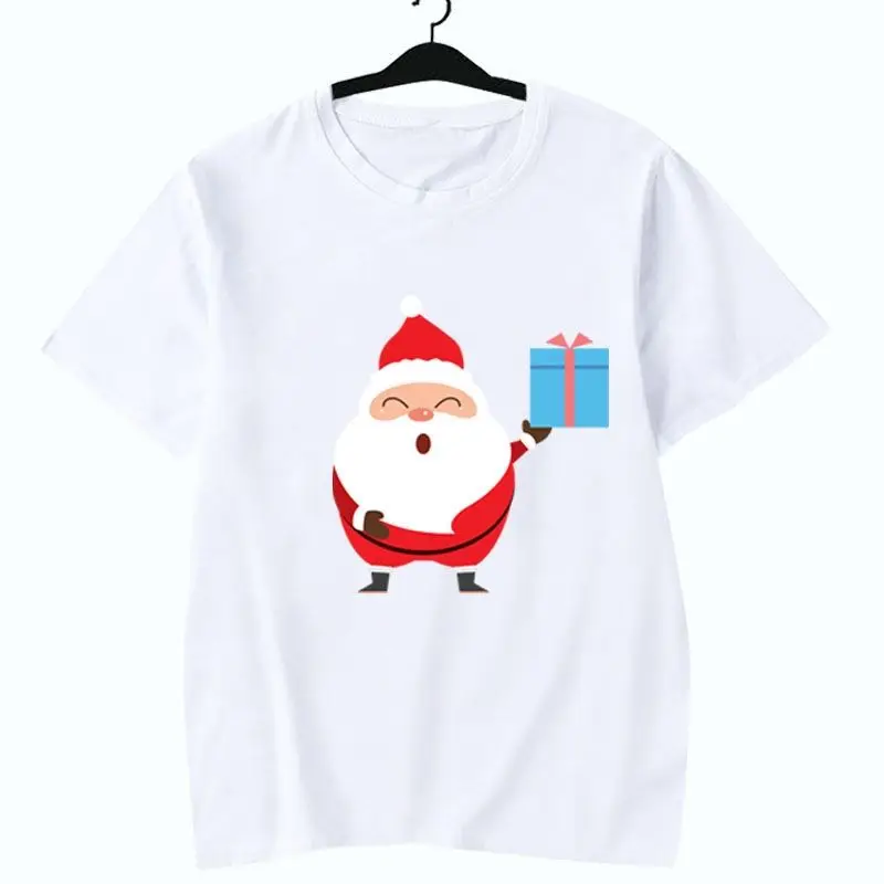 Koszulka świąteczna dla par na Wigilię 2025, z motywem choinki i łosia, z krótkim rękawem, luźna, z krótkim rękawem, dla kobiet i mężczyzn.