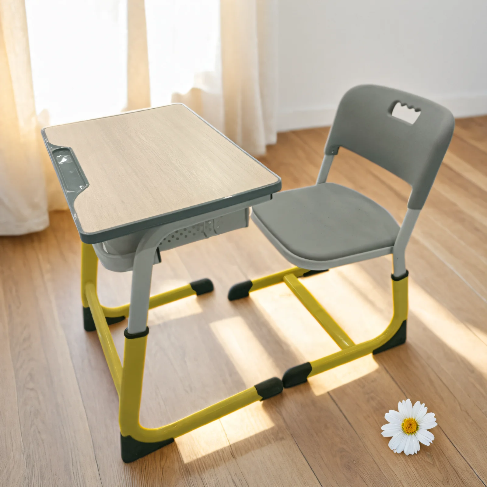 

Cheap Height Adjustable College University Middle School Student Children Shelf Desk and Chair Set