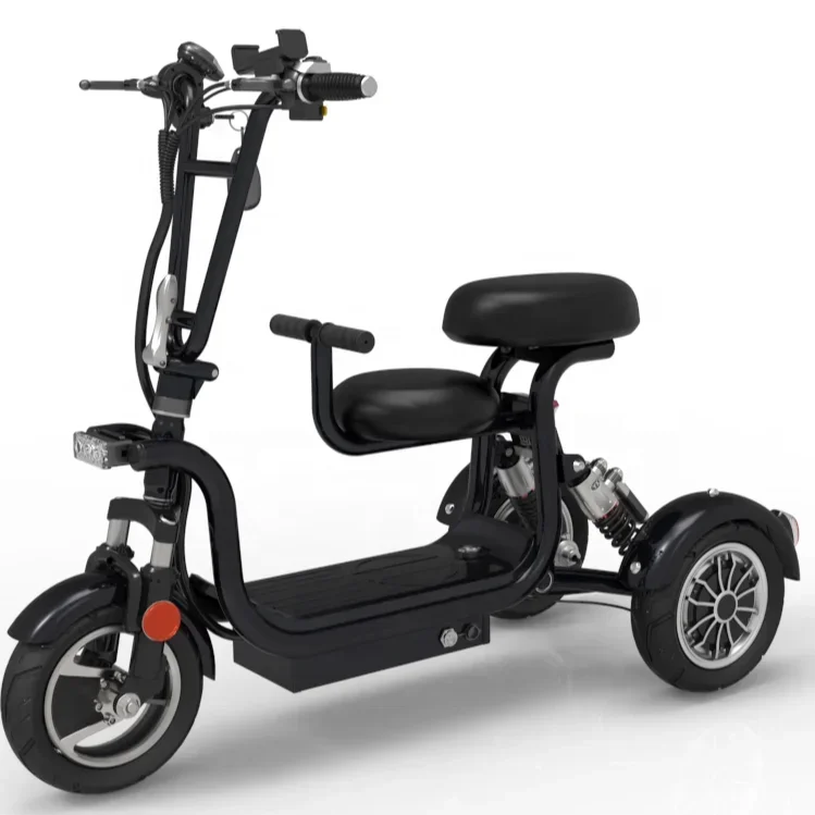 EBike Electric Scooter Three Wheels Electric Bicycle 400W 48V Power Cheaper Foldable Electric Tricycle customcustom