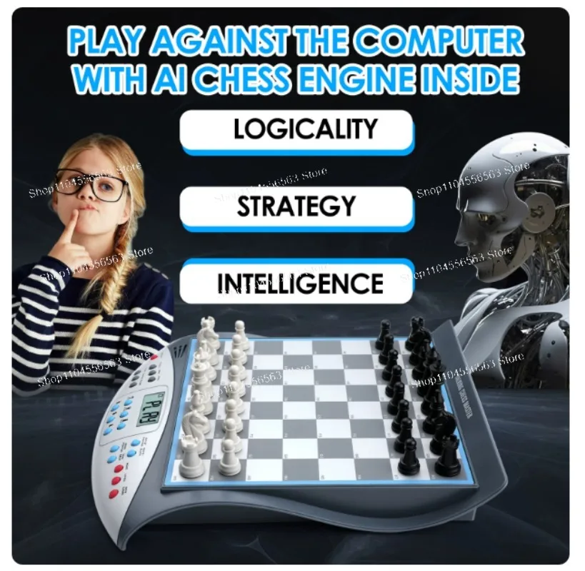 Intelligent Chess Human-Machine Versus Combat Chess Practice Chess Phonetic Teaching Electronic Chessboard English Version