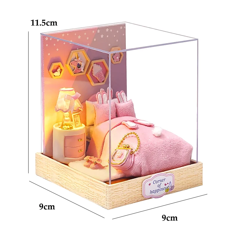 DIY Houten Poppenhuizen Miniatuur Assemblagemodel Kit 3D Puzzel Met Licht Meubilair Cottage Poppenhuis voor Vrienden Kerstcadeaus