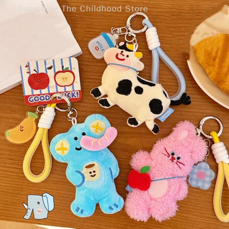 Uroczy Pluszowy Miś Kot Królik Zawieszka Brelok Kreskówka Kreatywne Zwierzęta Ozdoby do Torby Akcesoria Prezenty dla Dziewczyn