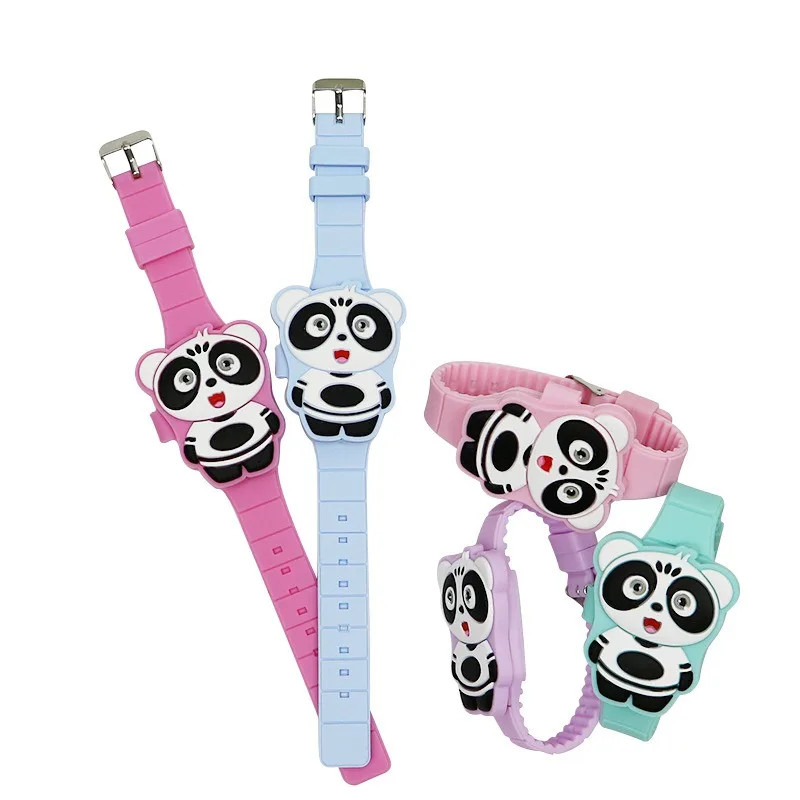 New Fashion Kids Watch Cute Panda LED Digital Watches for Girls Boys BPA Free Silicone Band Clamshell Design Children Wristwatch