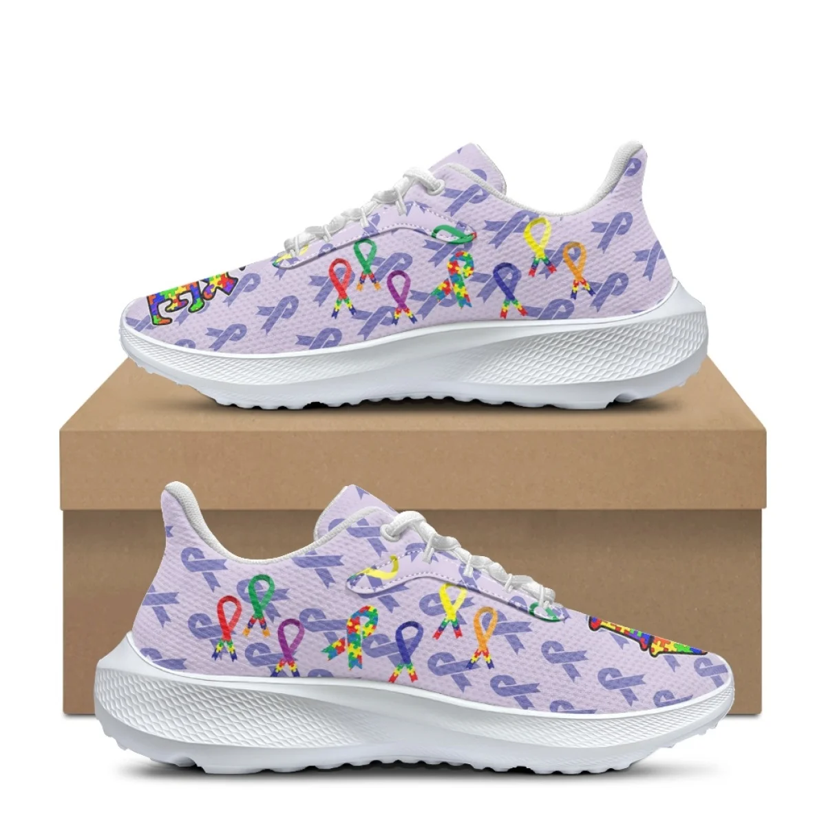 

Autism Awareness Patterns Color Puzzle Print Summer Fall New Women Sneakers Light Comfort Outdoor Running Shoes Fitness Trainers