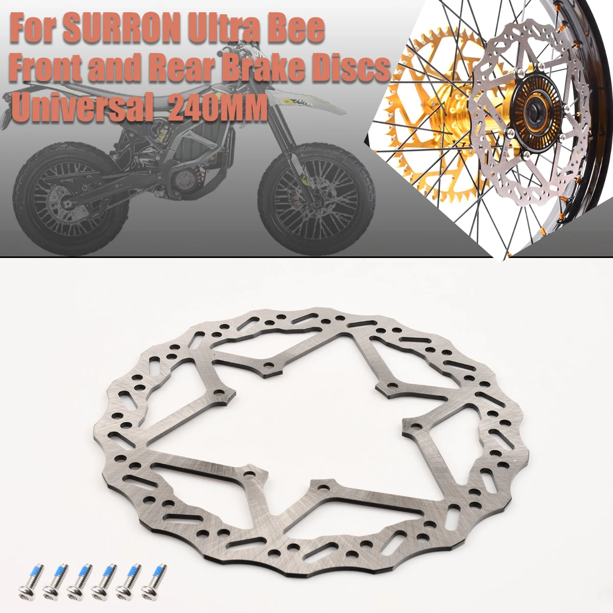 

6 Hole 240mm Disc Brake For Surron UltraBee Electric Cross-country Bike For SUR-RON Ultra Bee Front Rear Disc Brake Parts