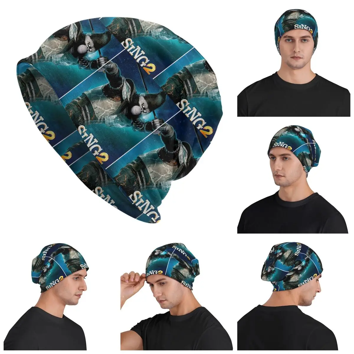 Johnny Sing 2 Poster Skullies Beanies Hats Warm Autumn Winter Outdoor Cap Knitted Bonnet Caps for Unisex Adult