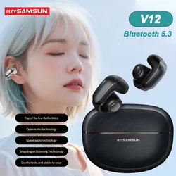 V12 Open Ear Clip cuffie True Wireless Earbuds Bluetooth 5.3 auricolari sportivi impermeabile TWS Gaming Headest con microfono