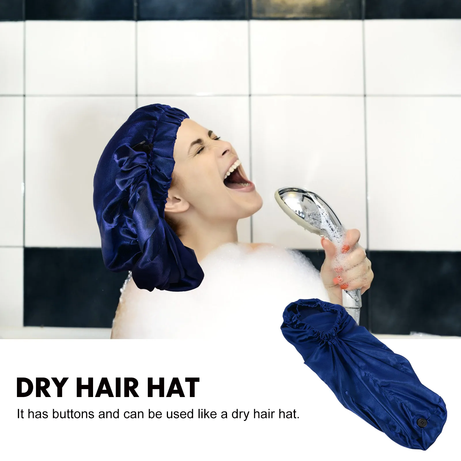 

2Pcs Satin Premium Hair Care Bonnets Women Sleep Caps Hats Durable Large Size Shower Caps House Use
