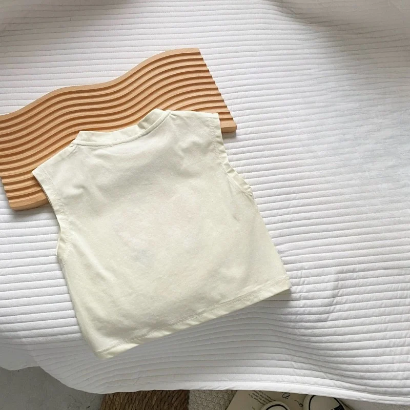 Ärmelloses Tanktop mit Wassermelonen- und Auto-Print für Kleinkinder, bunt gestreifte, lockere Shorts, 2-teiliges Sommer-Freizeit-Outfit-Set – Detail 4