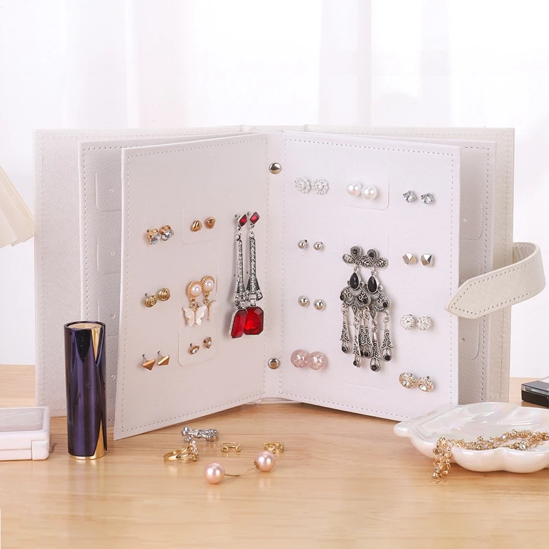 

Jewelry Organizer Earring Storage Box Jewelry Storage Earring Rack Book Design Portable Travel Jewelry Display Storage Bag