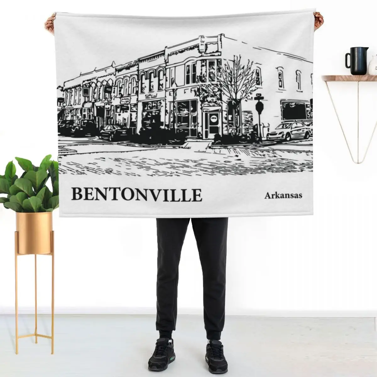 

Bentonville Arkansas Throw Blanket Warm Comfortable Blanket Gift for Parents Friends