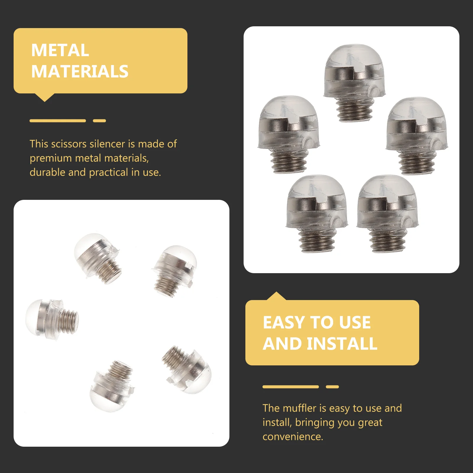 

10 pcs Silencers Barber Hairdressing Scissors Pet Haircutting Scissor Mute Noise Reducing Lightweight Easy Installation for Hair