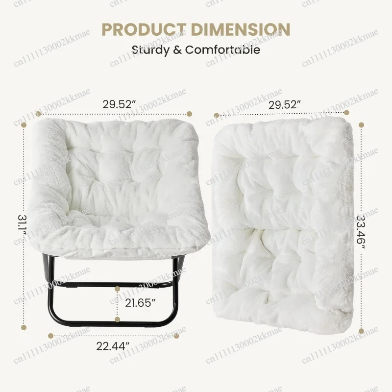 Adult Soft Imitation Fur Folding Recliner Comfort Chair Youth Flexible Reading Chair for Bedroom Living Room Dormitory