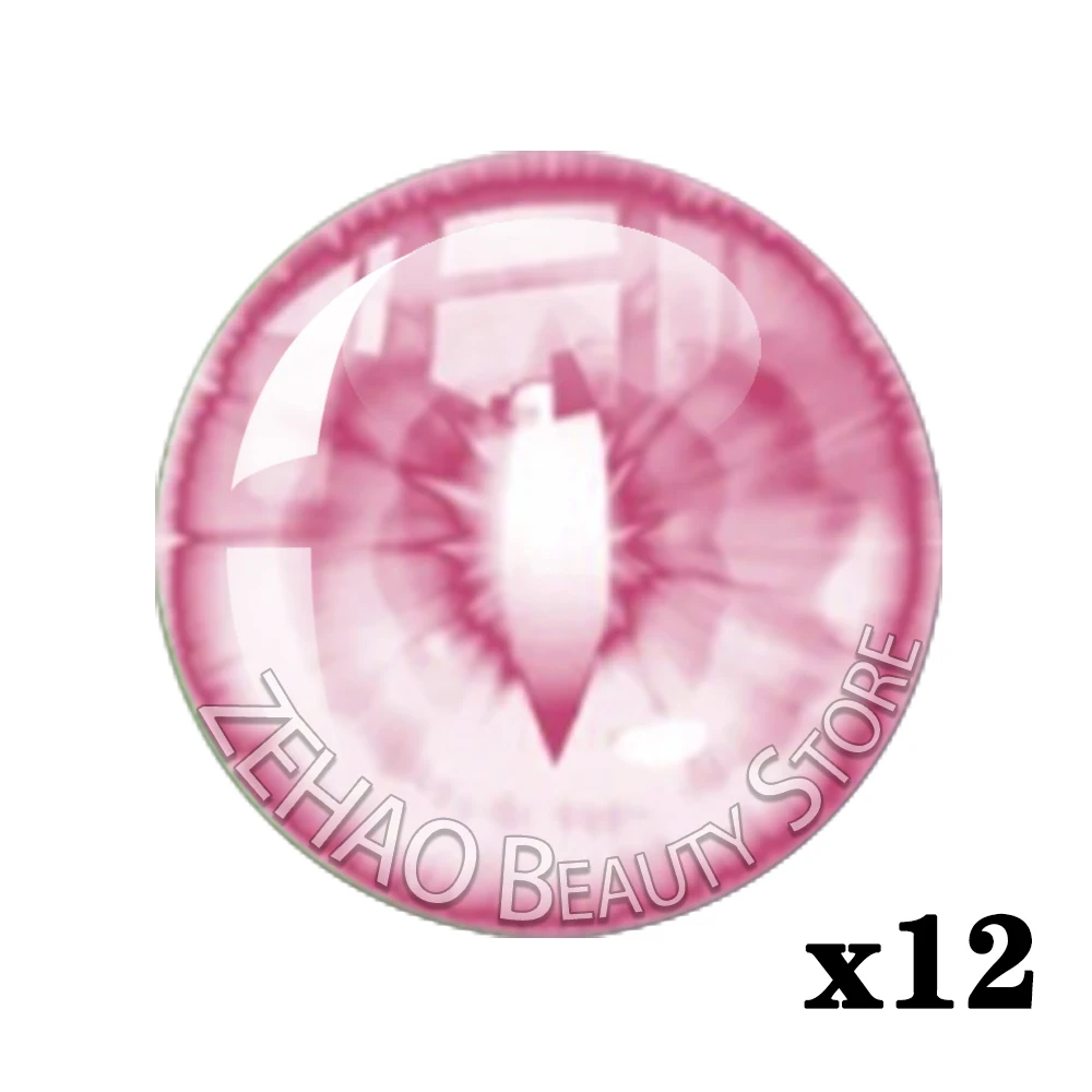 12Pcs Cat Eye Vertical Pupil 10MM-40MM Glass Cabochon Eye Circular Decorative Accessories DIY Blyth BJD Doll Accessories JD024
