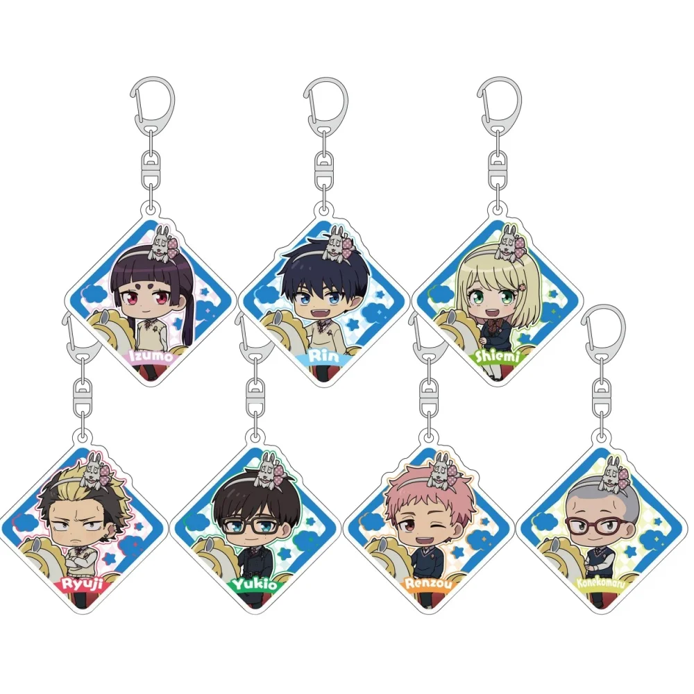 Loen Anime Store Blue Exorcist: Shimane Illuminati Rin Yukio Shiemi Amusement Park Ver AcrylicKeychain Pendant Gifts About 6cm