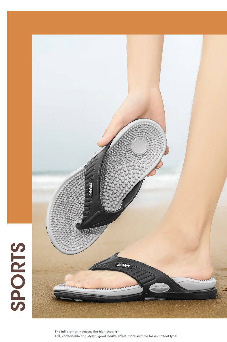 Kontrastfarben, Massage, rutschfeste Flip-Flops, schnelltrocknend und bequem, Strandsandalen, Sommer-Flip-Flops, modische Hausschuhe. – Detail 16
