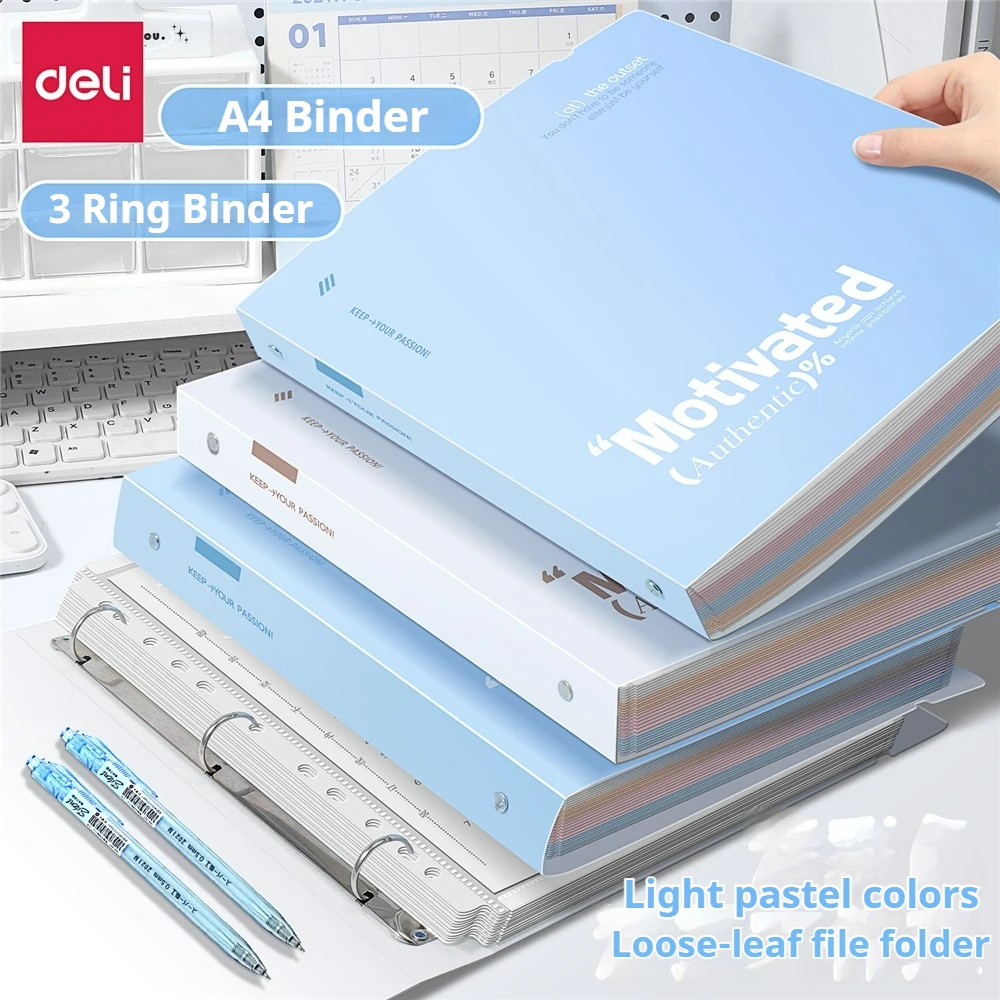 Large Capacity 3-Ring Binder with Pockets for A4 Paper,Holds 220 Sheet Presentation Folder for School Office(12.4x10.43 Inch)