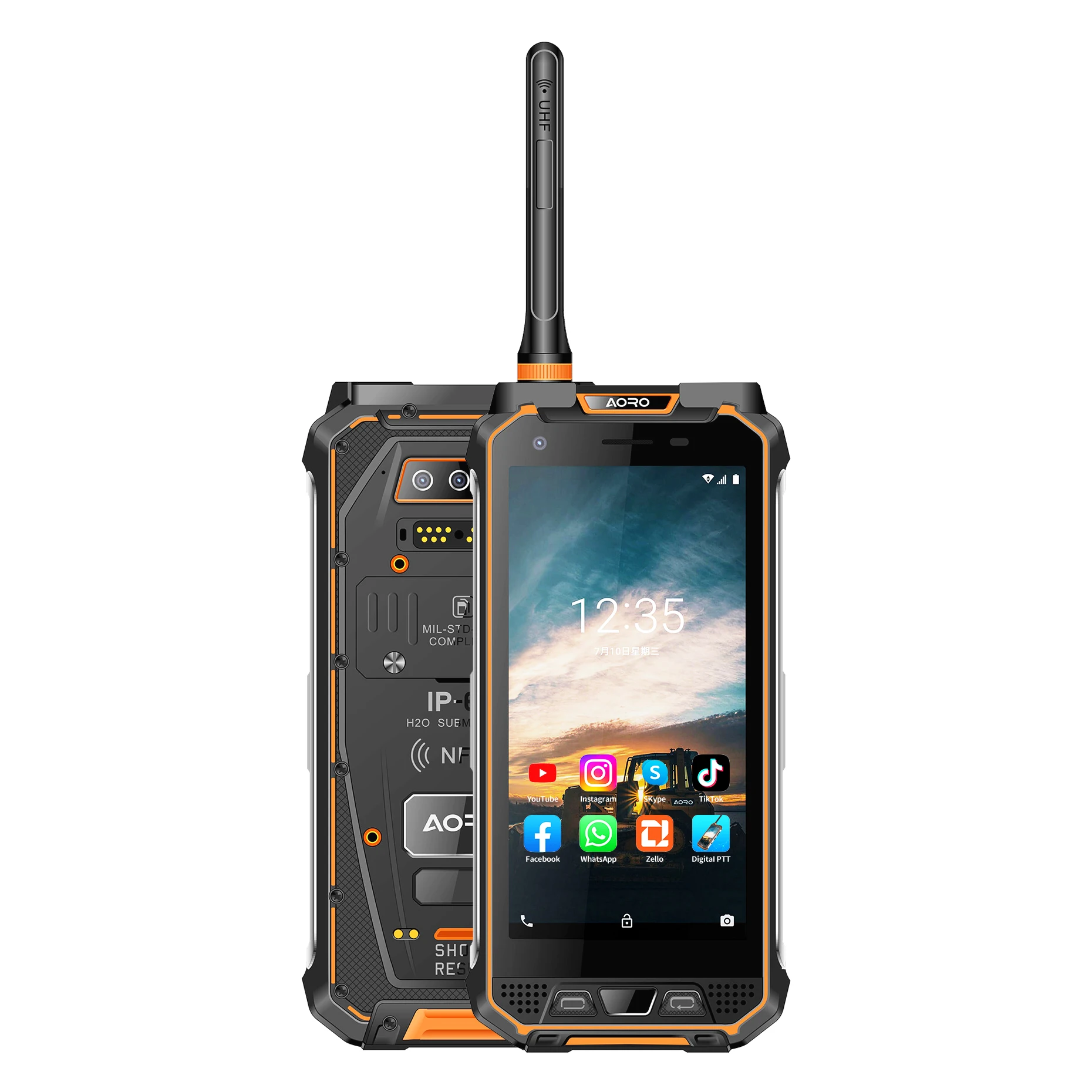 Przenośny wodoodporny, wytrzymały smartfon barowy IP68 gsm uhf rfid/vhf dmr radio walkie talkie telefon