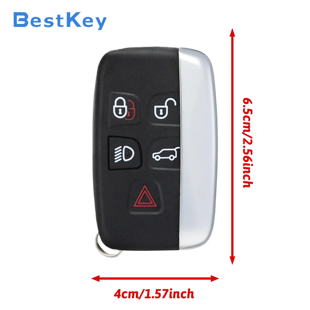Best Key Land Rover Jaguar Smart Fob Shell 5 Button Metal Trim Empty Repair Housing Fit Range Rover Evoque Discovery XE XF XJ