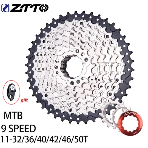 ZTTO MTB bicicleta 9 velocidades Cassette 9s 11-32/36/40/42/46/50T piñón bicicleta de montaña rueda libre 9V K7 9 velocidades volante sistema HG