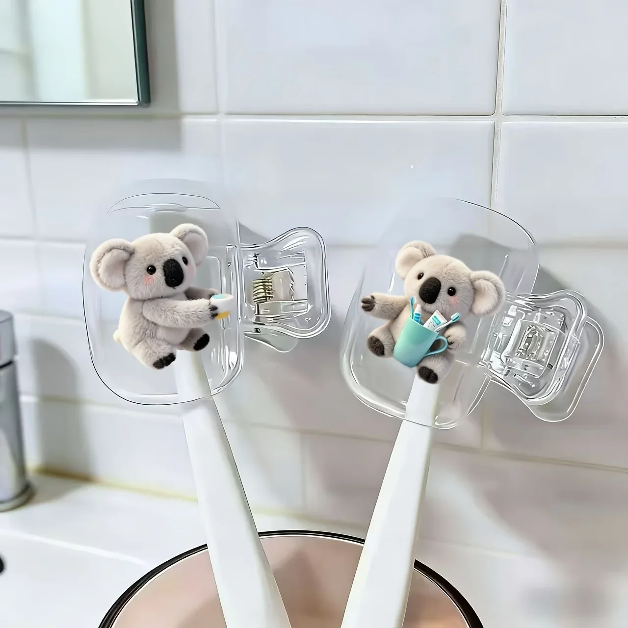 2pcs Koala Toothbrush Protective Clip Dustproof Storage Travel Essentials Worry-free Great Companion for Home and Business Trips