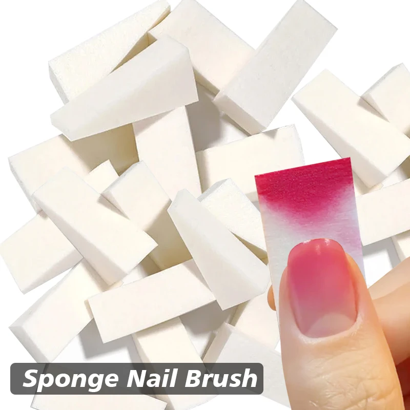 10-50개 삼각형 부드러운 스펀지 네일 브러쉬 그라데이션 효과 페인팅 젤 헤일 염색 도구 브러쉬 DIY 메이크업 매니큐어 스펀지 브러쉬
