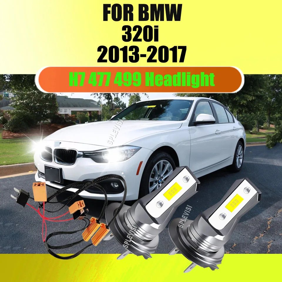 

2Pcs H7 Headlight LED Bulbs Conversion - 6000K White Complete Plug & Play Kit For BMW 320i 2013 2014 2015 2016 2017