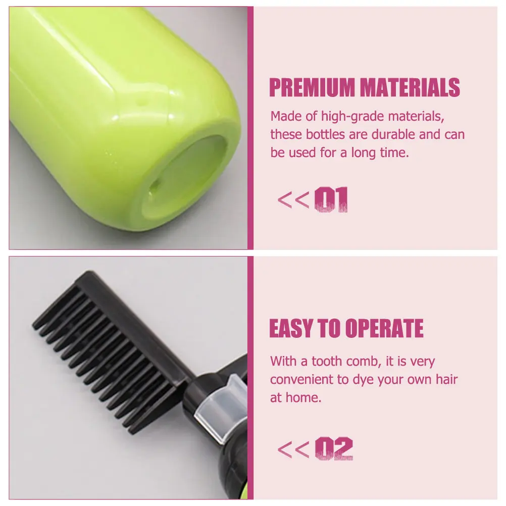 3Pcs Hair Dye Applicator Bottle Comb Integrated Design Perfect Size Capacity for Root Touch Up Home DIY Hair Dyeing Professional