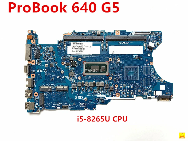 100% trabalhando L58706-001 L58706-601 6050a3028601 para hp probook 640 g5 usado placa-mãe com i5-8265U cpu gm uma