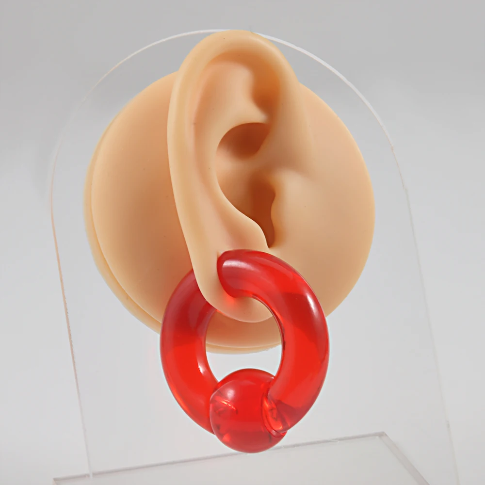 00G Acrylic Captive Bead Ring Ear Plug, Body Jewelry