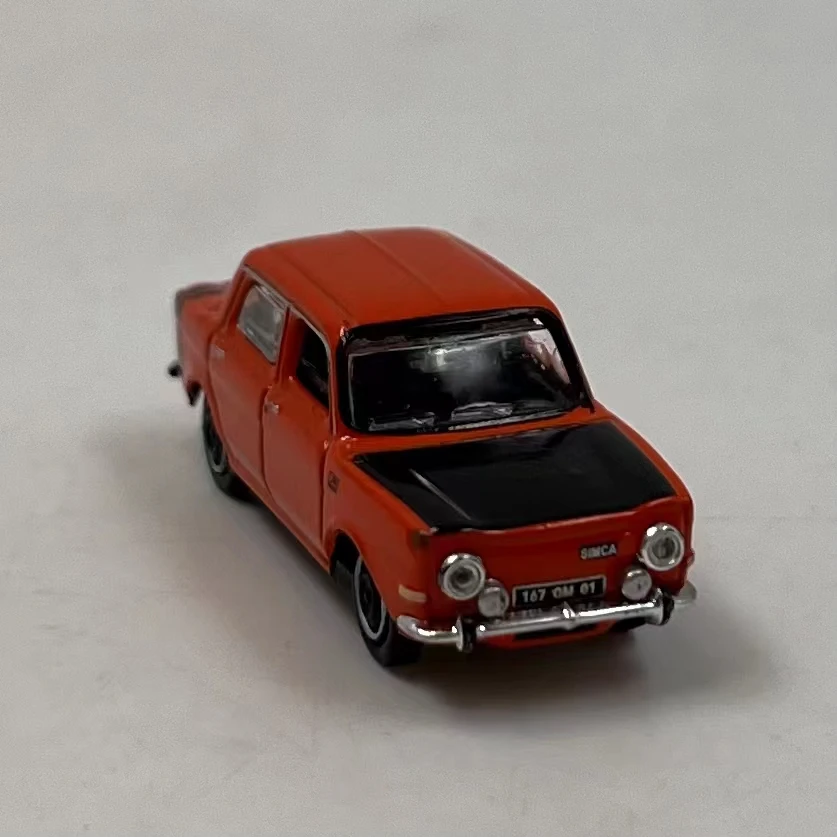 Diecast liga 1:87 escala 1974 simca 1000 modelo de carro laranja para adulto clássico coleção exibição estático decoração ornamento