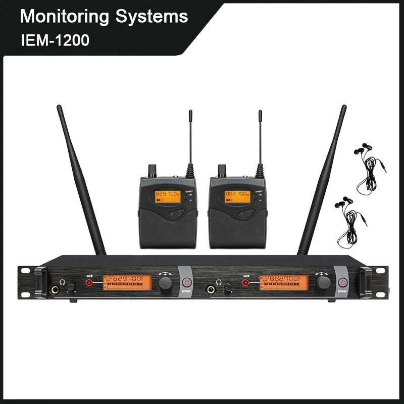 EIF IEM-1200 Monitoring Systems Wireless In Ear Professional Stage Wireless Monitor System 2 Receiver