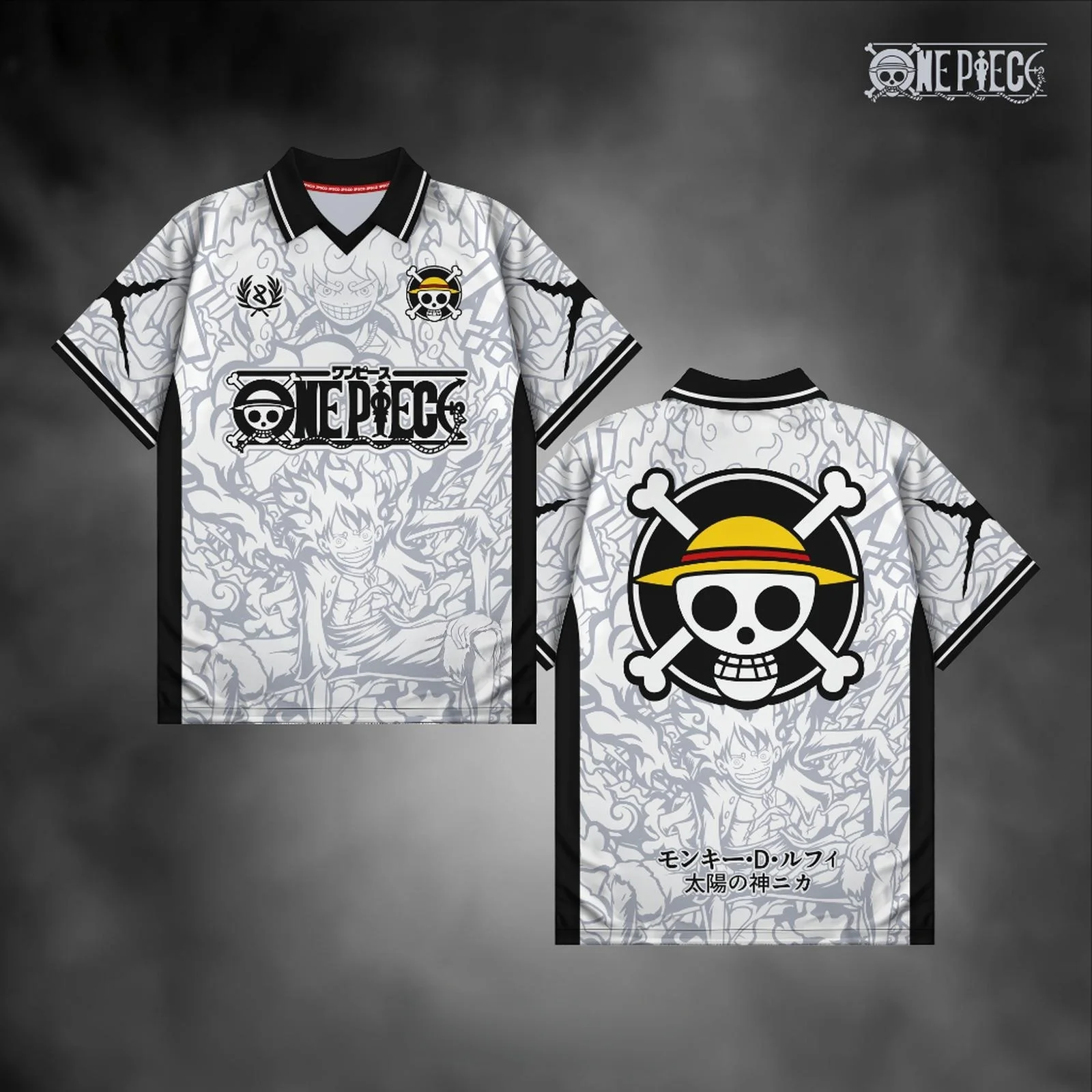 2026 New Japanese Anime One Piece Luffy Men's Stand Up Collar Breathable and Comfortable Outdoor Sports Football Jersey