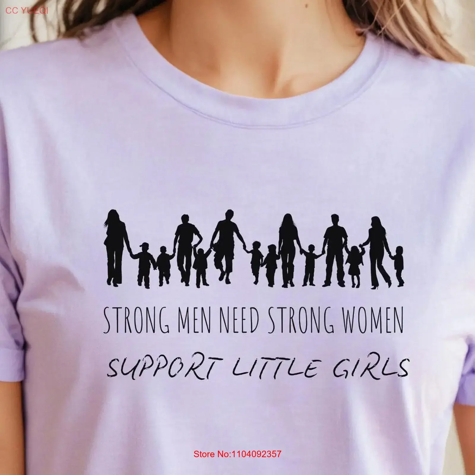 T-shirt « Les Hommes Forts Ont Besoin des Femmes : Empowerment des Femmes » – Soutenez les Petites Filles, l'Unité Familiale – Design vue dos, vintage, délavé, légèrement doux