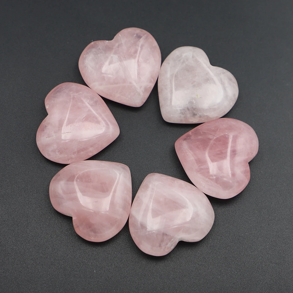 Natural Crystal Polishing Without Holes Love Decoration Energy Stone Ornaments DIY Fashion Jewelry Accessories Wholesale 4Pc/Lot