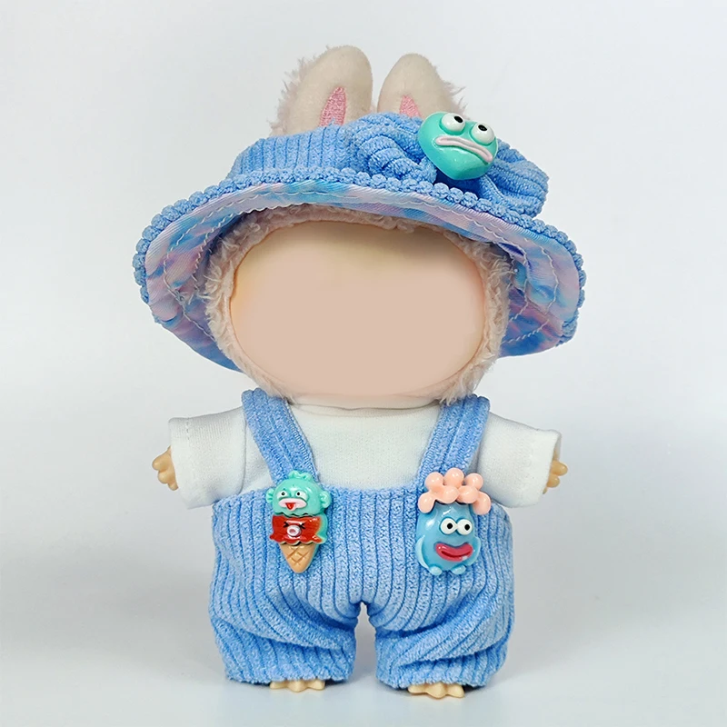 

Кукла Labubu v1v2 15-17 см с милым нарядом — Коллекционная фигурка медведя для вечеринки со шляпой, шарфом и сумкой | Идеальный подарок и украшение